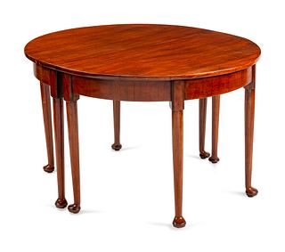 A Queen Anne Style Mahogany Oval Dining Table
Height 28 1/2 x length 88 x width 43 inches.
