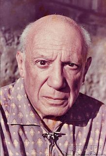 David Douglas Duncan (American, b. 1916)      Pablo Picasso Wearing a Bolo Tie.