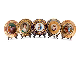 Five Vienna Porcelain Cabinet Plates
Diameter 9 1/2 inches.