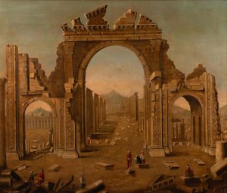 Italian School, 19th Century
View of a Monumental Arch, Palmyra, Syria