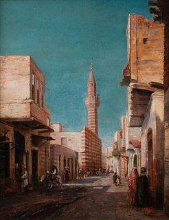 Denis Joseph Ernest Berard
(French, 1829-1914)
Street Scene with Mosque