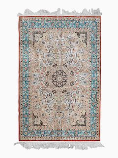 A Persian Silk Rug
52 x 77 inches.