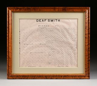 A FACSIMILE CADASTRAL MAP, "Deaf Smith, General Land Office, Feb. 10th, 1880," EARLY 20TH CENTURY,