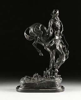 after FREDERIC REMINGTON (American 1861-1909) A BRONZE SCULPTURE, "The Outlaw," 