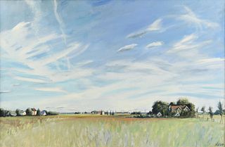 GAIL KERN (American 20th/21st Century) A PAINTING, "Country Landscape,"