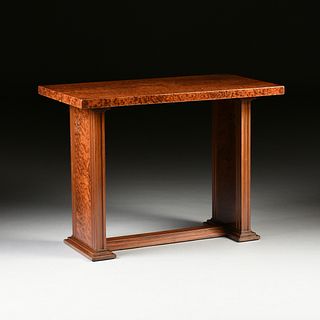 AN ART DECO BURLED MAPLE CENTER TABLE, POSSIBLY FRENCH, 1930s,