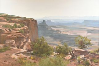 WILLIAM E. PRESTON (American 1930-2015) A PAINTING, "Canyon View,"