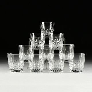 AN ASSEMBLED GROUP OF TEN BACCARAT CRYSTAL DOUBLE OLD FASHIONED TUMBLERS, LATE 20TH CENTURY,