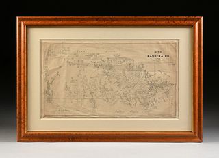 AN ANTIQUE CADASTRAL MAP, "Map of Bandera County, Texas," ST. LOUIS, CIRCA 1880,