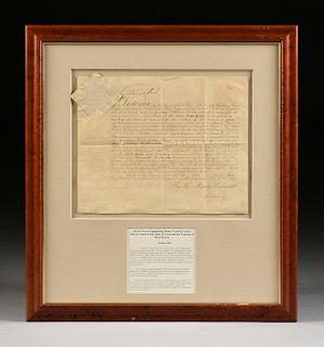 AN ANTIQUE AMBASSADORIAL DOCUMENT, SIGNED BY QUEEN VICTORIA, COMMISION OF WALTER TSCHUDI LYALL CONSUL OF THE STATE OF TEXAS AND FOR THE TERRITORY OF N