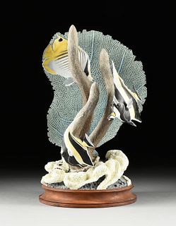 DAVID JOHNSON (American 20th Century) A SCULPTURE, "Angel Fish," 1992,