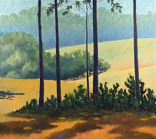 HERSHALL SEALS (American/Texas 20th/21st Century) A PAINTING, "Untitled: Rolling Hills Through the Trees,"