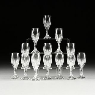 A SET OF FOURTEEN BACCARAT "MASSENA" CORDIAL GLASSES, FRENCH, MODERN,