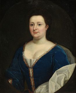 ENGLISH SCHOOL, A PAINTING, "Half Length Portrait of a Lady in Blue," 17TH/18TH CENTURY,