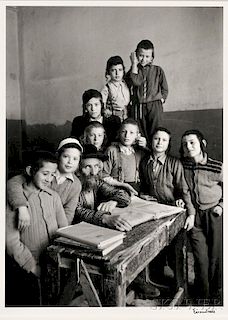 Alfred Eisenstaedt (American, 1898-1995)      Talmudic Scholar and His Pupils, Jerusalem