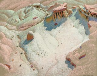 JAMES DOOLIN (American 1932-2002) A DRAWING, "Desert Valley,"