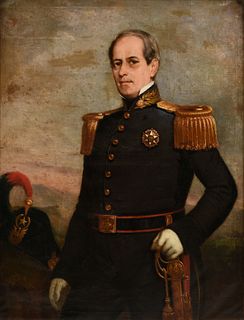 FRENCH SCHOOL, A PAINTING, "Portrait of a Military Officer," MID 19TH CENTURY,