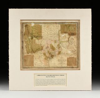 AN ANTIQUE LATE REPUBLIC OF TEXAS MAP, "New Map of Texas with the Contiguous American & Mexican States," PHILADELPHIA, 1845,