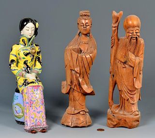 Chinese Porcelain and Carved Figures
