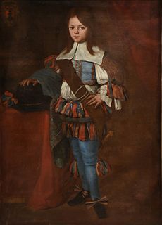 A BAROQUE STYLE ANTWERP SCHOOL PAINTING, "Portrait of a Boy," 1630-1680,