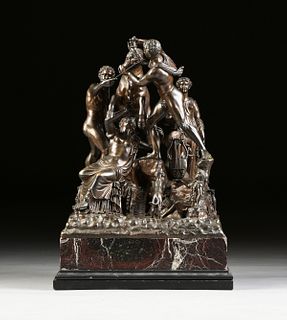 AN ITALIAN BRONZE GROUP OF THE FARNESE BULL, AFTER THE ANTIQUE, CAST BY THE NELLI FOUNDRY, ROME, LATE 19TH CENTURY, 