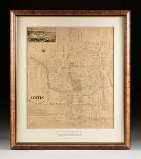 AN ANTIQUE MAP, "Austin and Surrounding Properties," AUSTIN, CIRCA 1899,