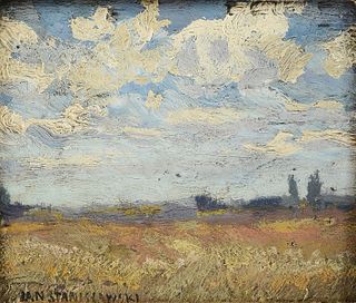 JAN STANISLAWSKI (Polish 1860-1907) A PAINTING, "Clouds in Landscape,"