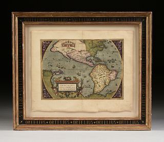 A RENAISSANCE MAP, "Americæ sive Novi Orbis, Nova Descriptio," ANTWERP, 1573-1587,