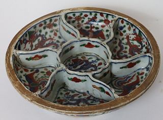 Chinese Ducai Porcelain Sectional Dish