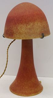 French Art Glass Mushroom Form Lamp.