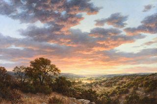GRANT MACDONALD (American b. 1944) A PAINTING, "Sunset in Landscape," 1989,