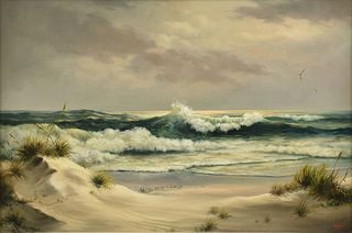 DALHART WINDBERG (American/Texas b.1933) A PAINTING, "Sand Dunes in Seascape," 1967,