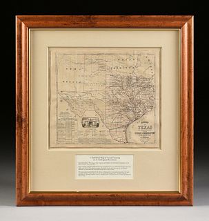 AN ANTIQUE RECONSTRUCTION ERA MAP, "New Map of Texas Prepared and Published for the Bureau of Immigration of the State of Texas," NEW YORK, 1875,