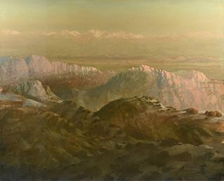 DAVID CATON (American/Texas b. 1955) A PAINTING, "Mountain Ridges,"