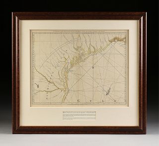 AN ANTIQUE MAP, "The Western Coast of Louisiana and the Coast of New Leon," LONDON, CIRCA 1775,
