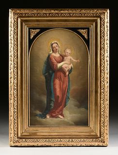 FRENCH SCHOOL, A PAINTING, "Virgin of the Clouds with Infant (La Vierge des Nuages avec Enfant)," 1878,