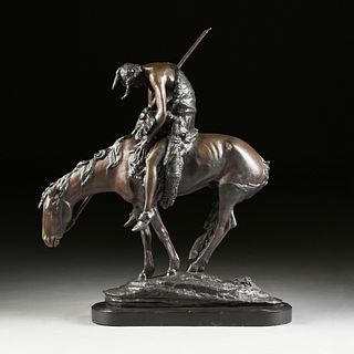 after J.E. FRASER (American 1876-1953) A BRONZE SCULPTURE, "The End of the Trail,"