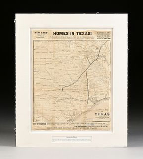 AN ANTIQUE PROMOTIONAL MAP, "Correct Map of Texas," DECEMBER 28, 1876-1880,
