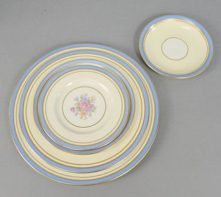 Lenox seventy-one piece porcelain dinner set to include 10 dinner plates; 12 luncheon plates; 12 dessert plates;12 bread plates; 12 hor'dourve plates;