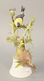 Boehm porcelain Goldfinch bird group, marked on bottom "Boehm Limited Edition Goldfinch 457", made in U.S.A., ht. 11 1/4". Provenance: The Estate of E