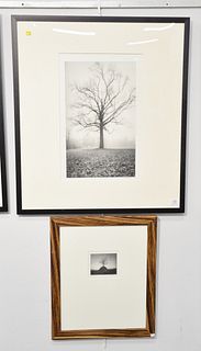 Set of four Ron Tarver prints, Rocks and Tree, 21 1/2" x 14"; Trees on Slope, 21 1/2" x 14"; Mountain House, silver gelatin print, 3/15, 4" x 5"; Aubu