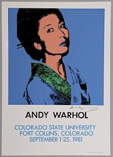 Andy Warhol signed poster, Kimiko Powers