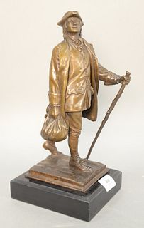"The Youthful Franklin" bronze figural sculpture on black marble base "Making History the Campaign for Penn. Limited Edition", ht. 9 1/2". Estate of M