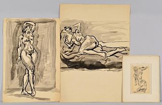 3 TN Joseph Delaney Nude Drawings