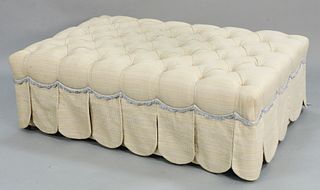 Large rectangle ottoman with custom tufted upholstery, ht. 17", top 36" x 55".