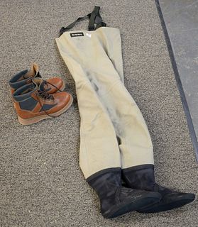 Simms chest waiters with Orvis size 11 boots, M short waders. Estate of Michael Coe, PhD, New Haven, CT.