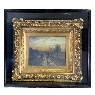 M winters Oil painting In gilt frame