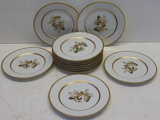 12 Sevres Porcelain Dinner Plates By Doni Donovan