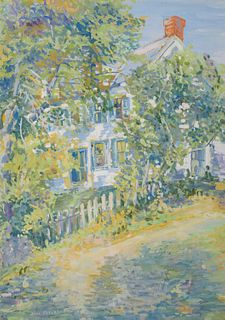 JANE PETERSON, (American, 1876-1965), White House, gouache, sight: 20 3/4 x 14 3/4 in., frame: 32 1/2 x 35 3/4 in.