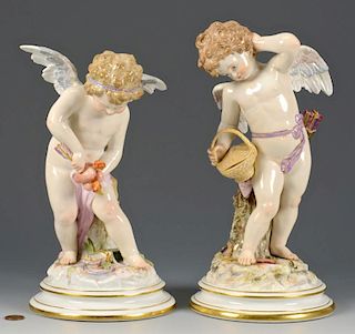 Pr. Large Meissen Cupid Figures